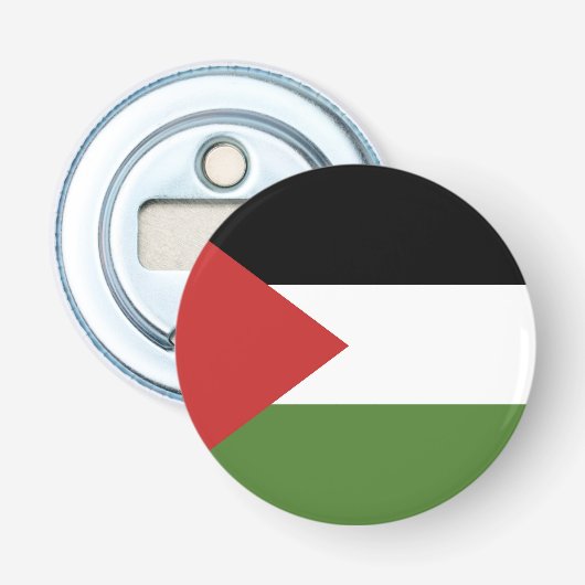 Palestijnse vlag button flesopener (Voorkant)