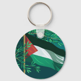Palestijnse vlag en olijfboom sleutelhanger
