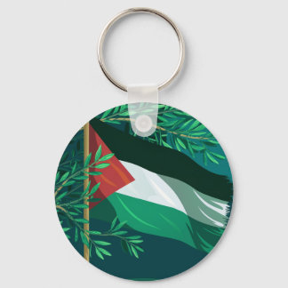 Palestijnse vlag en olijfboom sleutelhanger