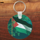 Palestijnse vlag en olijfboom sleutelhanger (Voorkant)