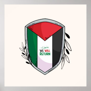 Palestijnse vlag en olijftakken poster