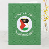 Palestijnse vlag engel kerst gepersonaliseerd kaart (Gele Bloem)