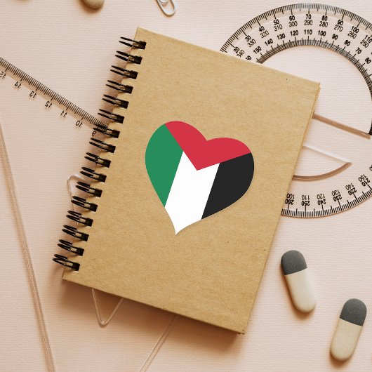 Palestijnse vlag hart sticker