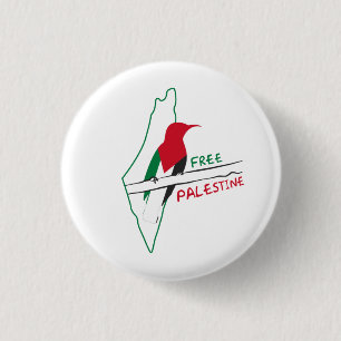 Palestijnse vlag kaart vogel sleutelhanger ronde button 3,2 cm