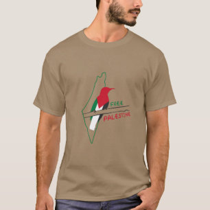 Palestijnse vlag kaart vogel t-shirt