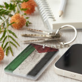 Palestijnse vlag op oude houten graan sleutelhanger (Voorkant Rechts)