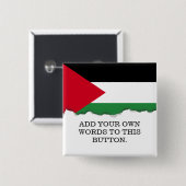 Palestijnse vlag vierkante button 5,1 cm (Voorkant /achterkant)