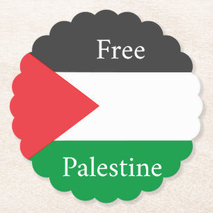 Palestijnse vlag Vrij Palestina op maat Kartonnen Onderzetters