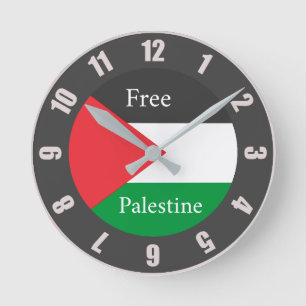 Palestijnse vlag Vrij Palestina Ronde C Pocket Wat Klok