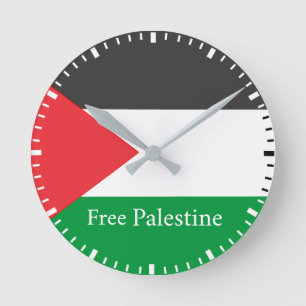 Palestijnse vlag Vrij Palestina Ronde C Pocket Wat Ronde Klok