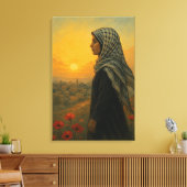 Palestijnse vrouw van Gaza – hoop en kracht Canvas Afdruk (Insitu (Woonkamer))