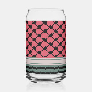 Palestijnse watermeloen Hatta Keffiyeh Kufiya Folk Blikvorm Glas