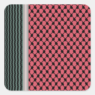 Palestijnse watermeloen Hatta Keffiyeh Kufiya Folk Vierkante Sticker