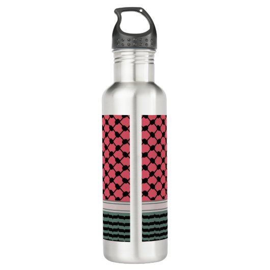 Palestijnse watermeloen Hatta Keffiyeh Kufiya Folk Waterfles (Achterkant)