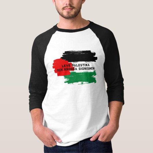 Palestijnse weerbaarheid en solidariteit baseball t-shirt (Voorkant)