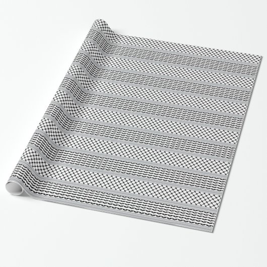Palestijnse Zwart & Wit Keffiyeh Cadeaupapier (Uitgerold)