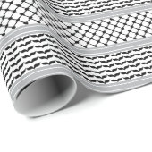 Palestijnse Zwart & Wit Keffiyeh Cadeaupapier (Rol Hoek)