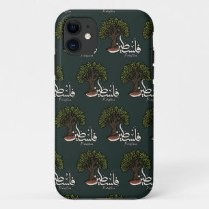Palestina Arabisch woord met Palestijnse olijfboom iPhone 11 Hoesje