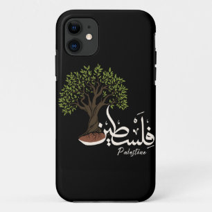 Palestina Arabisch woord met Palestijnse olijfboom iPhone 11 Hoesje