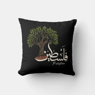 Palestina Arabisch woord met Palestijnse olijfboom Kussen