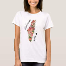 Palestina Bloemenkaart Vrouwen T-shirt