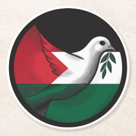 Palestina Dove van de Vrede Ronde Kartonnen Onderzetter