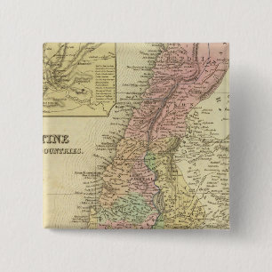 Palestina en aangrenzende landen vierkante button 5,1 cm