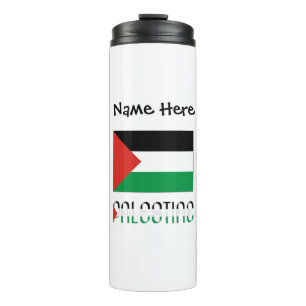 Palestina en Palestijnse vlag met uw naam Thermosbeker