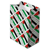 Palestina en Palestijnse vlag met uw Nam Medium Cadeauzakje (Achterkant Gekanteld)