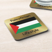 Palestina Flag+Text Onderzetter (Linkerzijde)