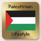 Palestina Flag+Text Onderzetter (Voorkant)