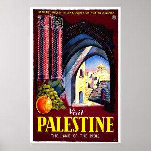 Palestina Heilige Land Vintage Travel Art Poster