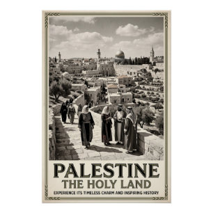 Palestina Het Heilige Land Vintage Reis Kunst Perfect Poster