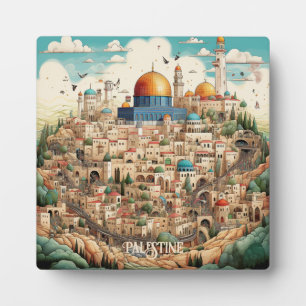 Palestina Illustratie Tafelblad Plaque met Ezel Fotoplaat