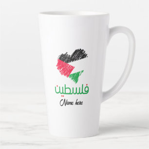 Palestina in Arabisch Palestijnse hartvlag Latte Mok
