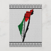 Palestina kaart met vlag en Keffiyeg patroon (Voorkant)