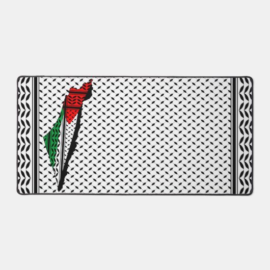 Palestina kaart met vlag en Keffiyeg patroon Bureaumat (Voorkant)