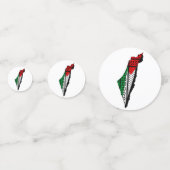 Palestina kaart met vlag en Keffiyeg patroon Confetti (Achterkanten)