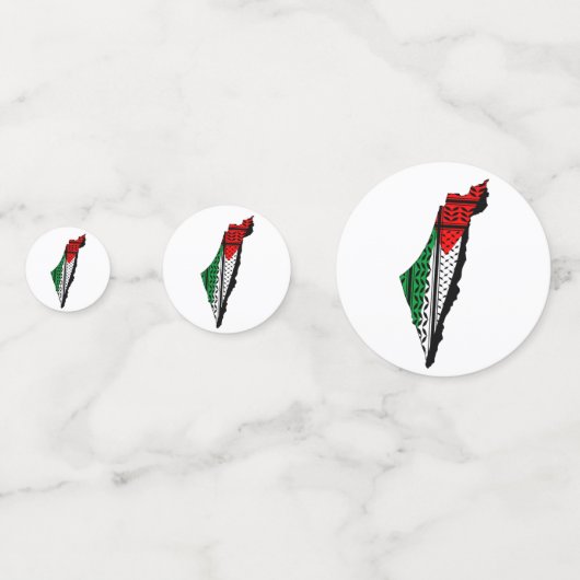 Palestina kaart met vlag en Keffiyeg patroon Confetti (Achterkanten)