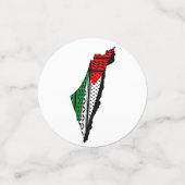 Palestina kaart met vlag en Keffiyeg patroon Confetti (Kleine voorkant)