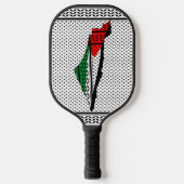 Palestina kaart met vlag en Keffiyeg patroon Pickleball Paddle (Voorkant)
