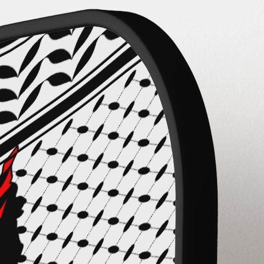 Palestina kaart met vlag en Keffiyeg patroon Pickleball Paddle (Links Detail)