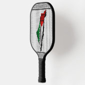 Palestina kaart met vlag en Keffiyeg patroon Pickleball Paddle (Links)