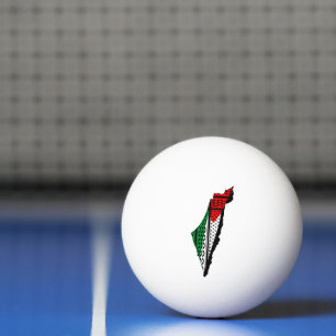 Palestina kaart met vlag en Keffiyeg patroon Pingpongballen