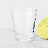 Palestina kaart met vlag en Keffiyeg patroon Shot Glas (Links)