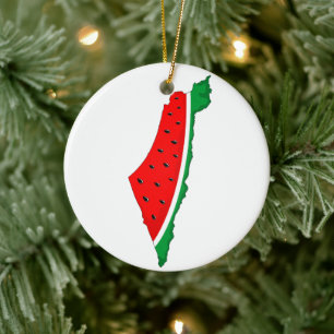 Palestina Kaart Watermeloen Symbool van de vrijhei Keramisch Ornament