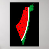 Palestina Kaart Watermeloen Symbool van de vrijhei Poster (Voorkant)