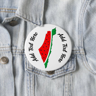 Palestina Kaart Watermeloen Symbool van de vrijhei Ronde Button 4,0 Cm