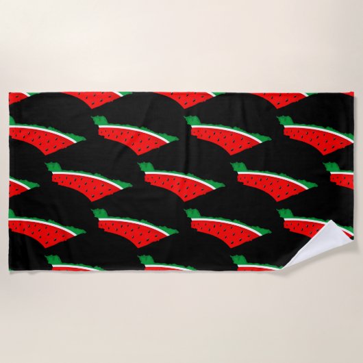 Palestina Kaart Watermeloen Symbool van de vrijhei Strandlaken (Voorkant)