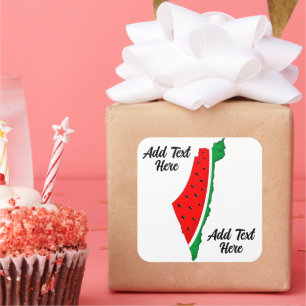 Palestina Kaart Watermeloen Symbool van de vrijhei Vierkante Sticker